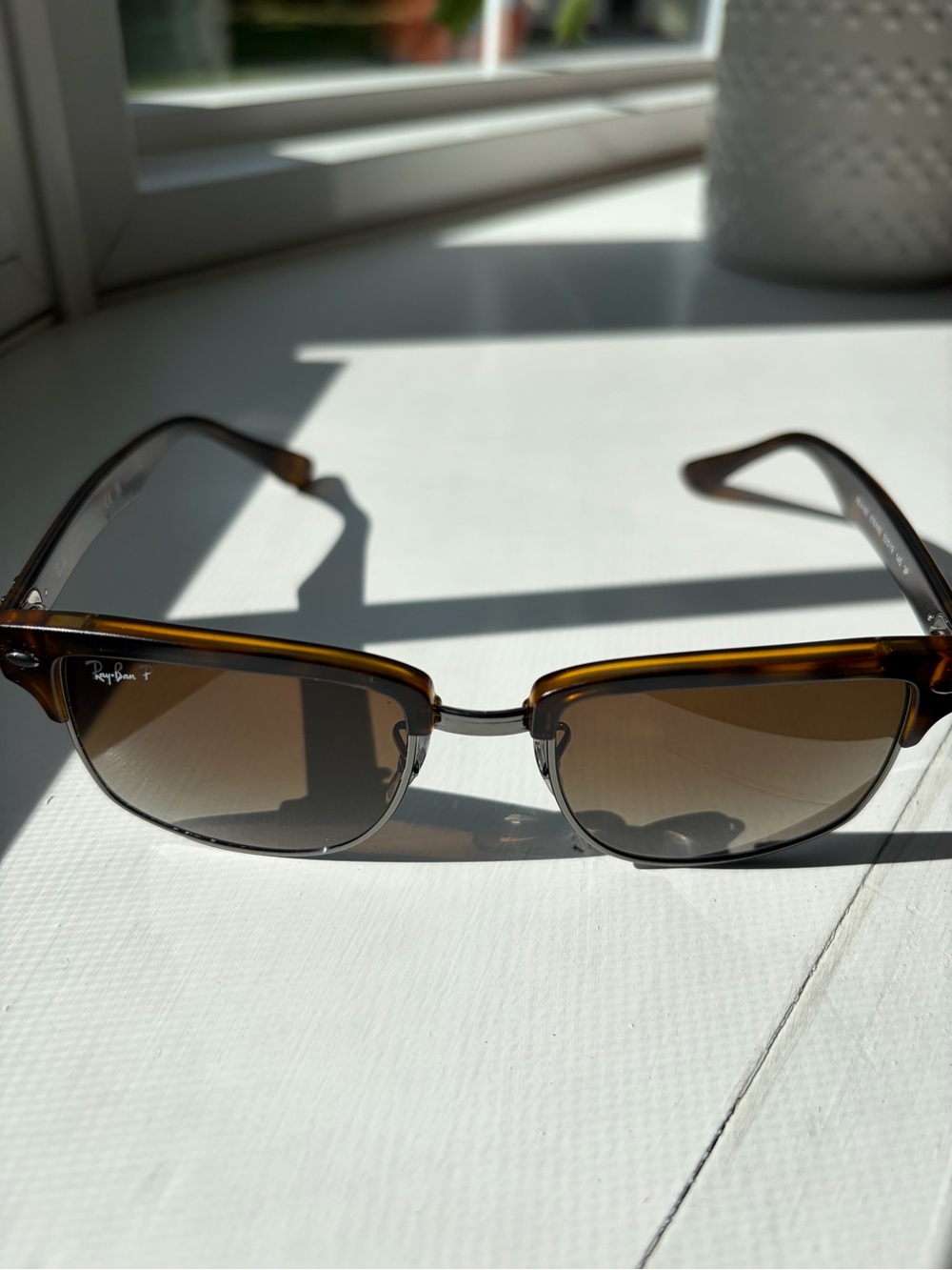 Ray-Ban Brown Tortoiseshell Semi-Rim Sunglasses